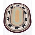 Capitol Importing Co 4 x 6 ft. Jute Oval Cabin Bear Patch 88-46-395CB